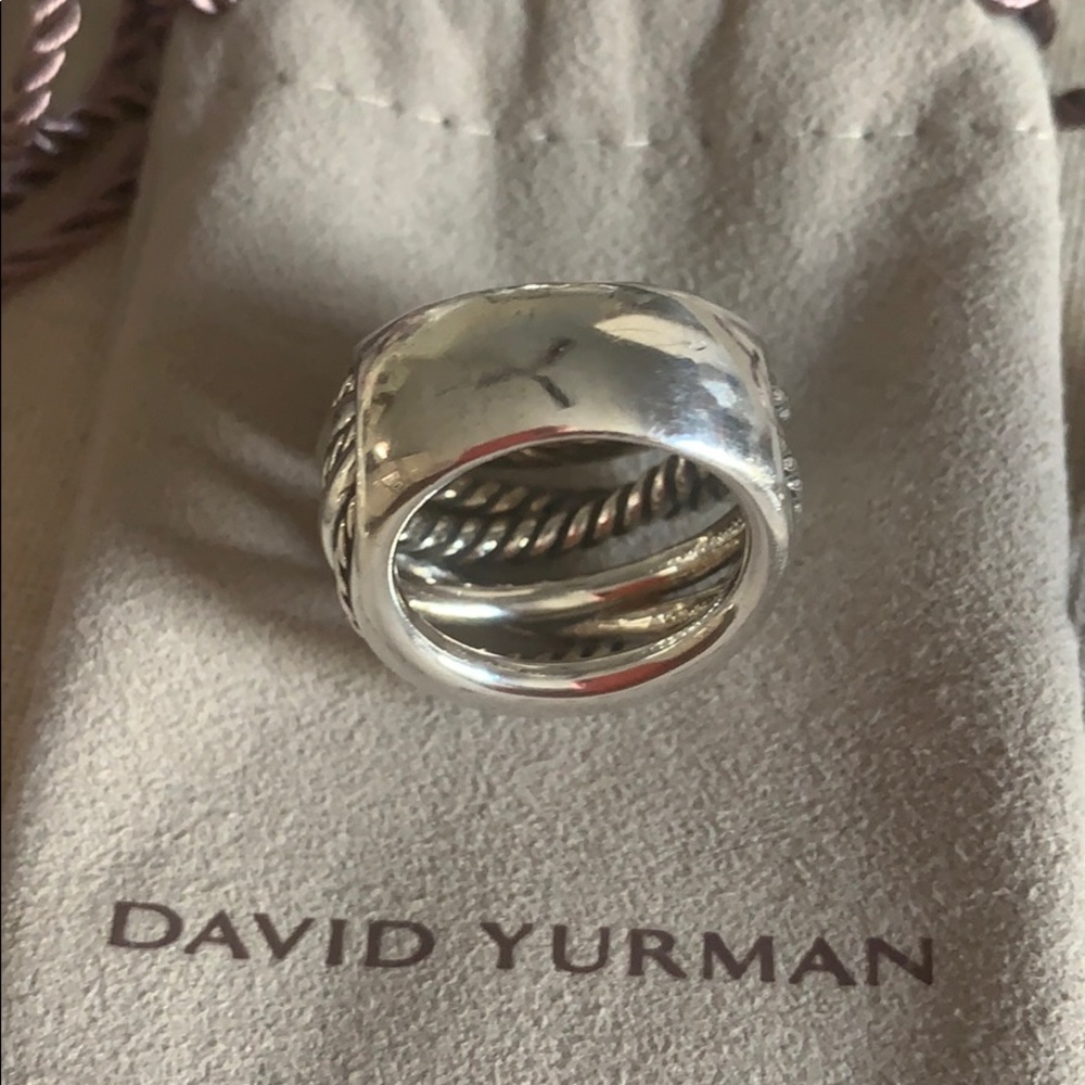 D Yurman Sterling Silver Crossover Wide Ring 6.5 - Picture 9 of 9